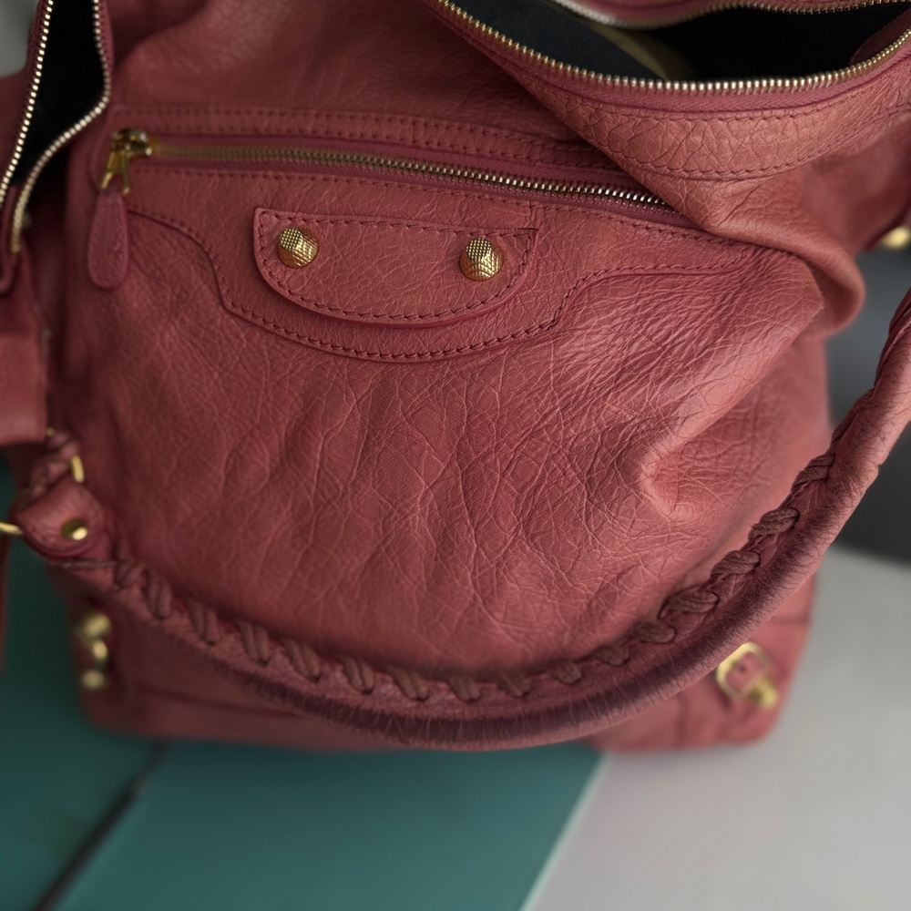 Balenciaga City Pink Leather Motorcycle bag - Picture 10 of 15
